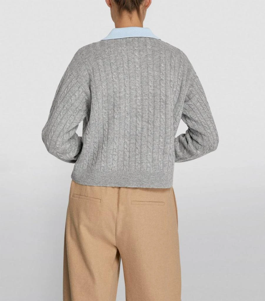 商品Sandro|Cable-Knit Cropped Sweater,价格¥1508,第4张图片详细描述