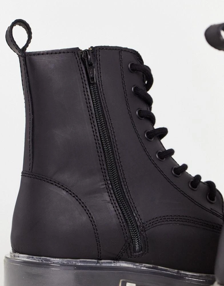 商品ALDO|Aldo leather chunky lace up calf boots in black,价格¥496,第2张图片详细描述