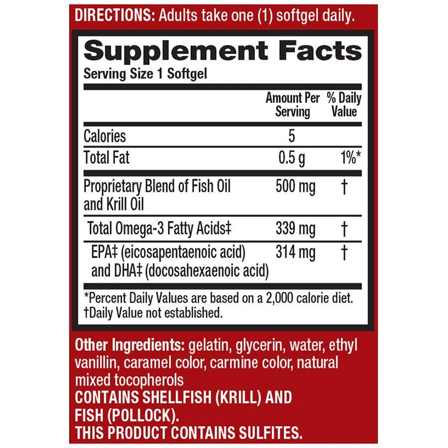 商品MegaRed|Advanced 4 in 1 2x Concentrated Omega 500 mg Softgels,价格¥288,第3张图片详细描述