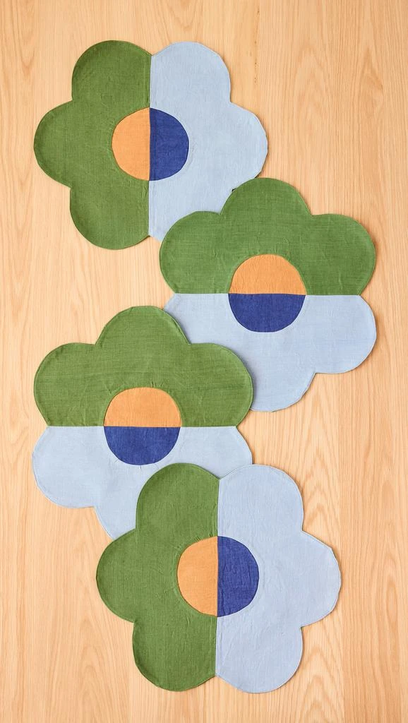 商品Misette|Linen Patchwork Placemats Set of 4,价格¥1781,第4张图片详细描述