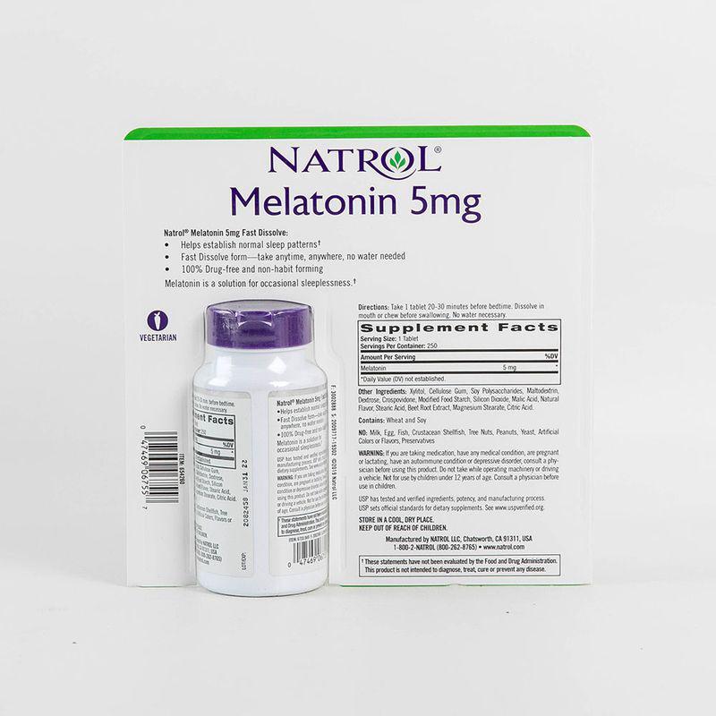 商品Natrol|natrol melatonin褪黑素松果体速溶片5mg250粒,价格¥343,第7张图片详细描述