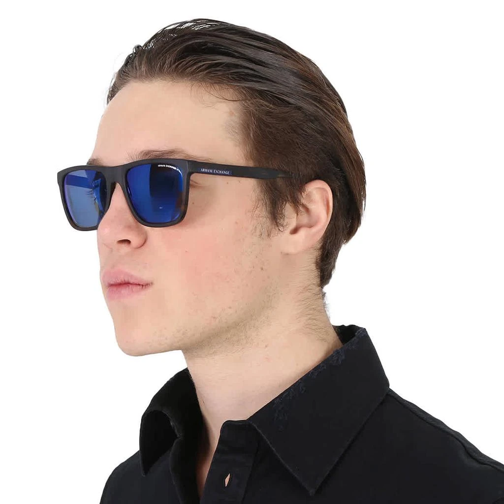 商品Armani Exchange|Blue mirror blue Square Men's Sunglasses AX4080SF 802980 57,价格¥261,第2张图片详细描述