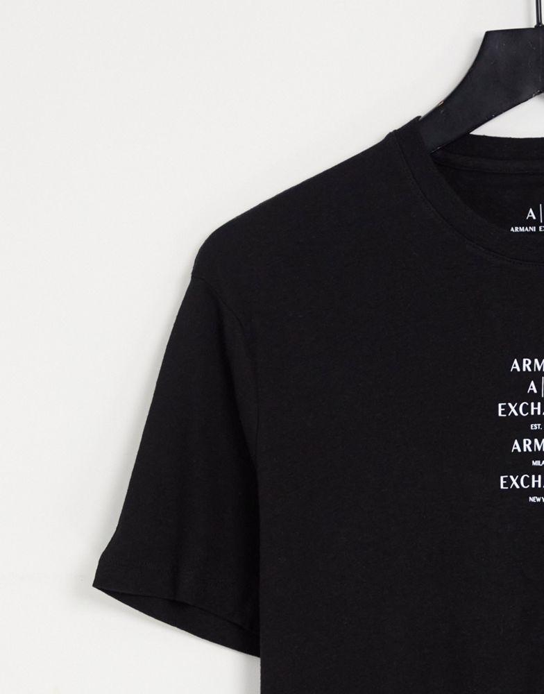 Armani Exchange city print t-shirt in black商品第3张图片规格展示