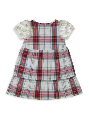 Baby Girl's Plaid Holiday Dress商品第2张图片规格展示