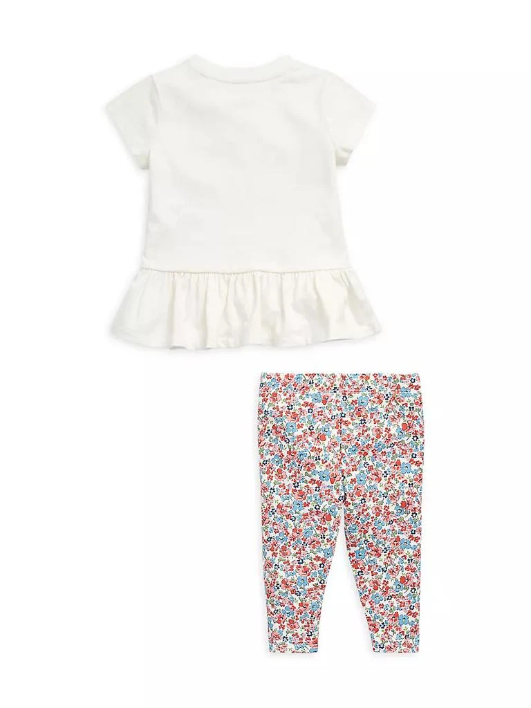 商品Ralph Lauren|Baby Girl's 2-Piece Peplum T-Shirt & Floral-Print Leggings Set,价格¥197,第2张图片详细描述