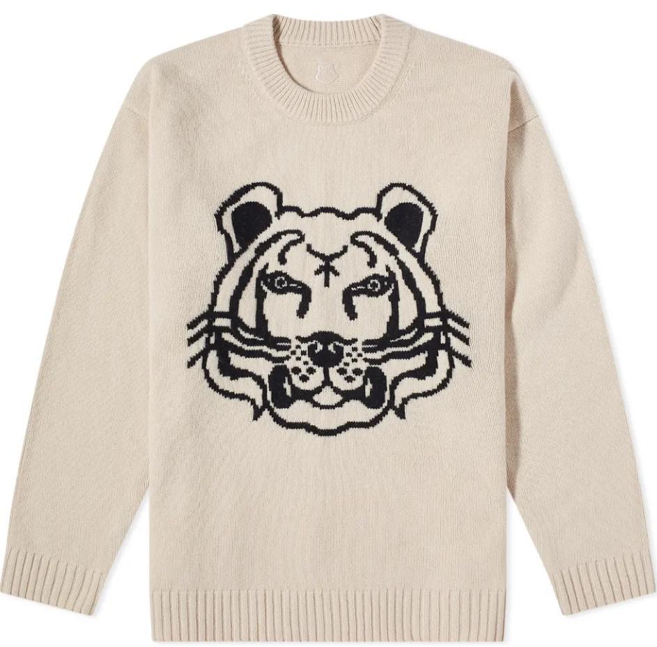 Kenzo Mens Sand K-Tiger Crewneck Sweater, Size Medium商品第1张图片规格展示