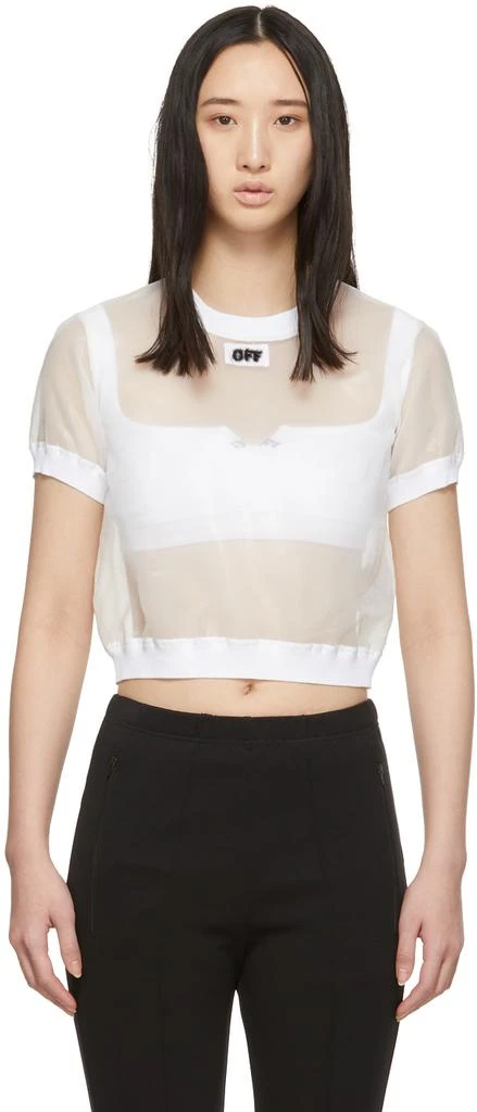 商品Off-White|White Cropped T-Shirt,价格¥856,第1张图片