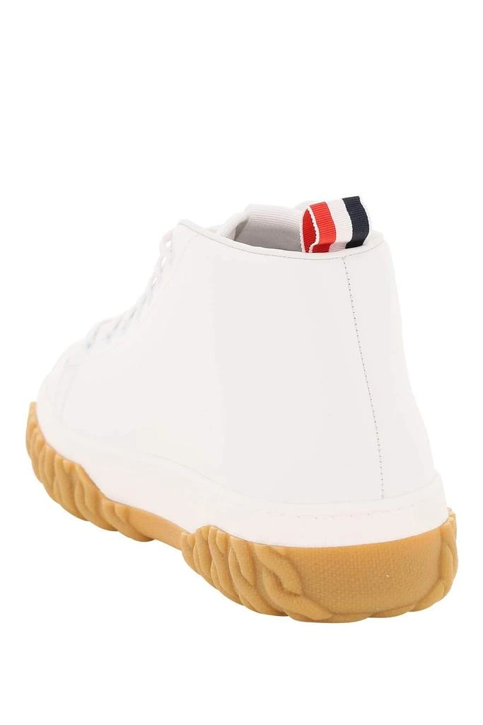 商品Thom Browne|Thom browne leather mid-top court sneakers,价格¥2782,第3张图片详细描述