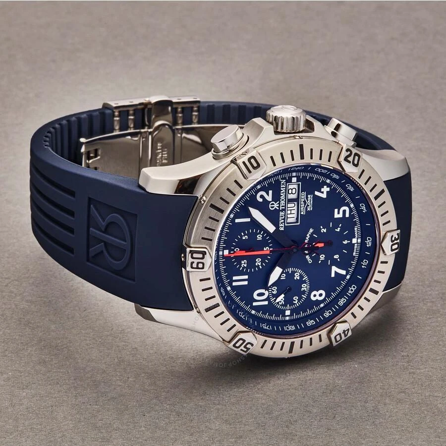 商品Revue Thommen|Air speed Chronograph Automatic Blue Dial Men's Watch 16071.6825,价格¥6916,第2张图片详细描述