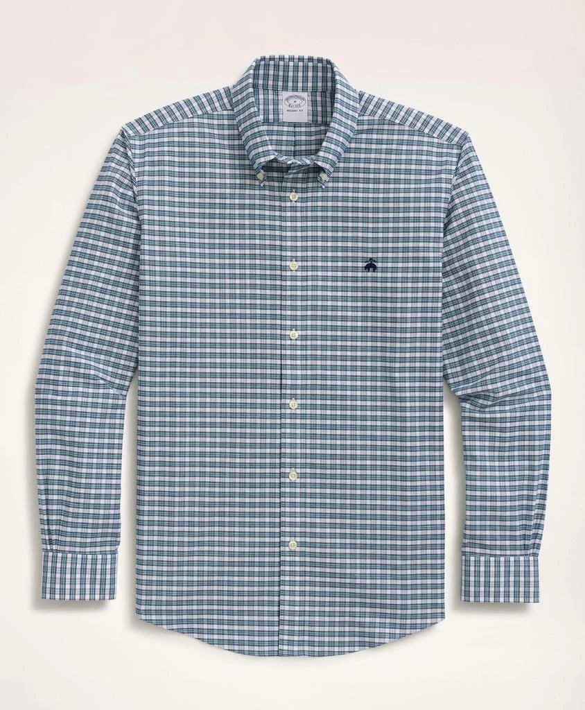 商品Brooks Brothers|Stretch Regent Regular-Fit Sport Shirt, Non-Iron Mini-Check Oxford Button Down Collar,价格¥414,第1张图片