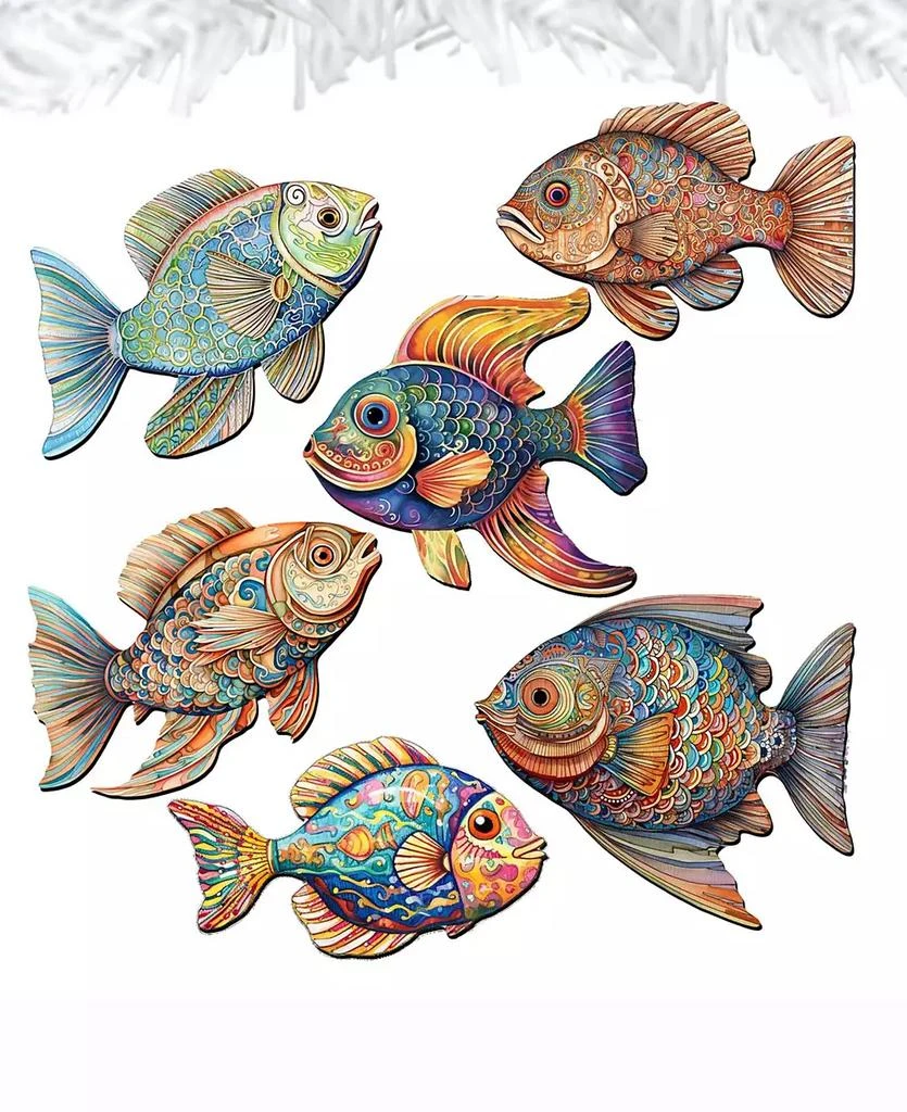 商品Designocracy|Holiday Wooden Clip-On Ornaments Coastal Fish Set of 6 G. DeBrekht,价格¥370,第1张图片