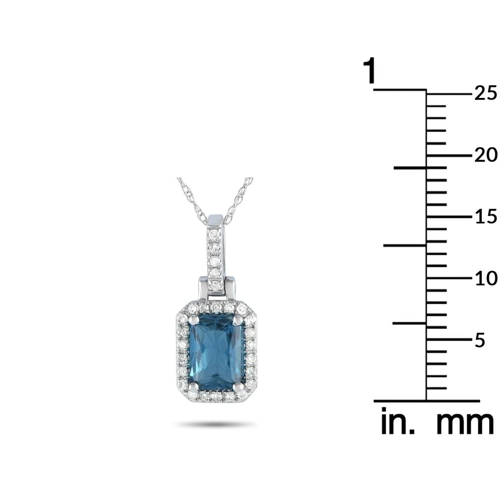 商品LB Exclusive|14K White Gold 0.12ct Diamond and Blue Topaz Pendant Necklace PD4-15501WBT,价格¥2356,第4张图片详细描述