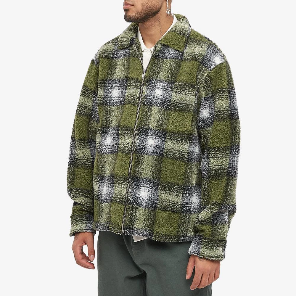 商品STUSSY|Stussy Shadow Plaid Sherpa Zip Shirt,价格¥1519,第2张图片详细描述