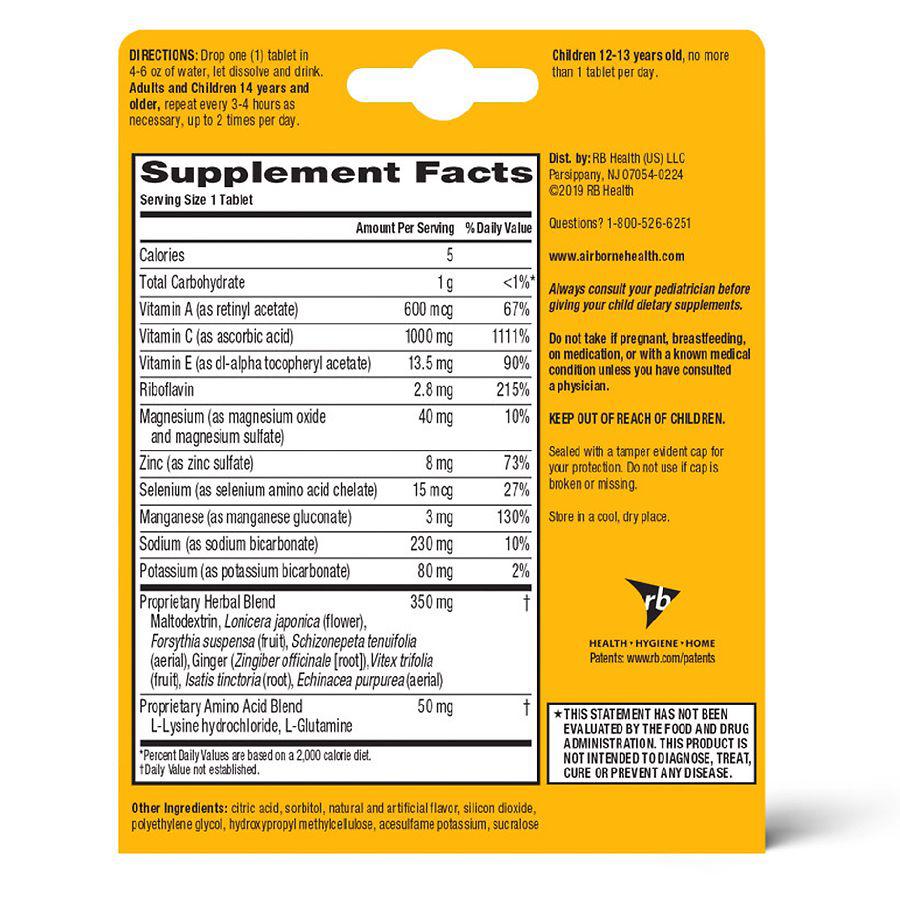 Effervescent Tablets, Vitamin C - Immune Support Supplement Zesty Orange商品第3张图片规格展示