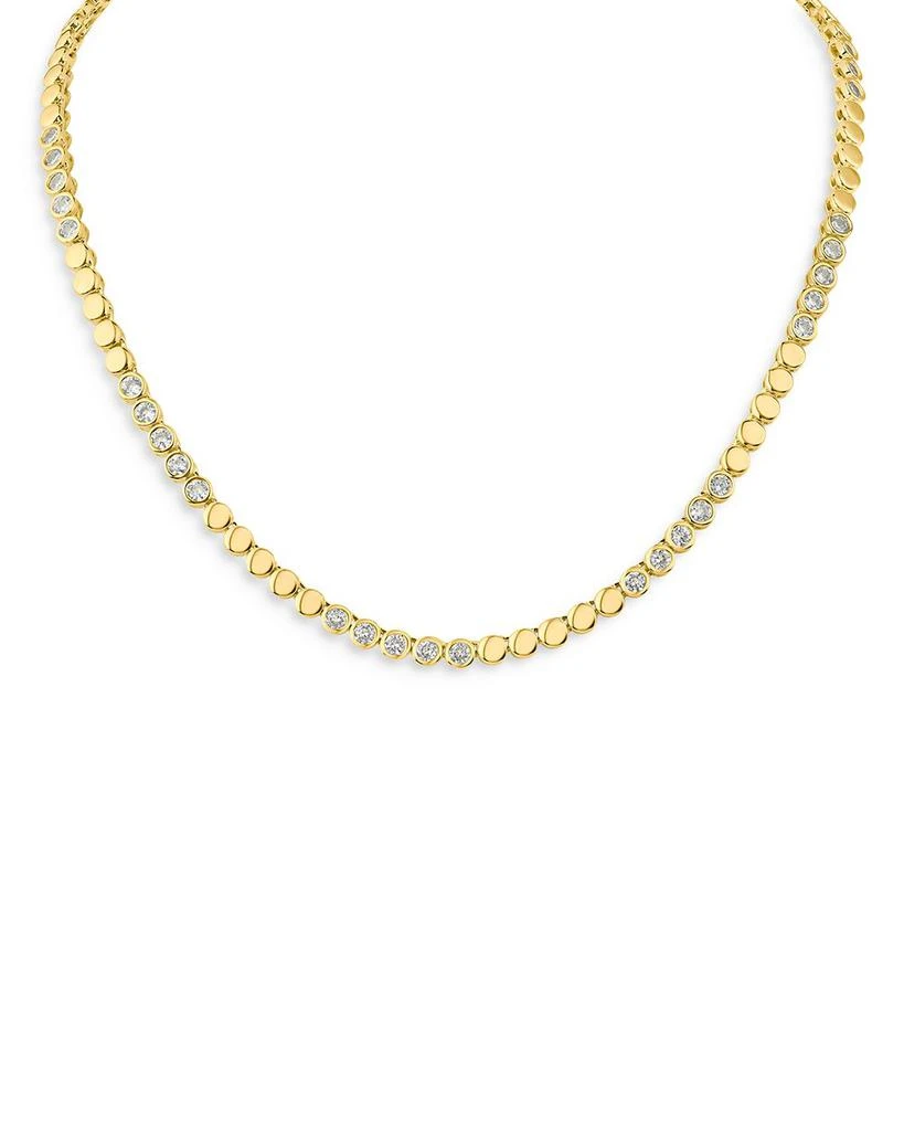 商品Kenneth Jay Lane|Cubic Zirconia Station Collar Necklace 14K Gold Plated, 17",价格¥1967,第1张图片