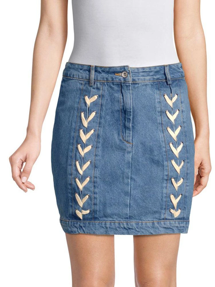 商品Endless Rose|Lace-Up Denim Mini Skirt,价格¥158,第1张图片