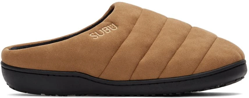 商品SUBU|SSENSE Exclusive Tan Quilted Slippers,价格¥140,第1张图片