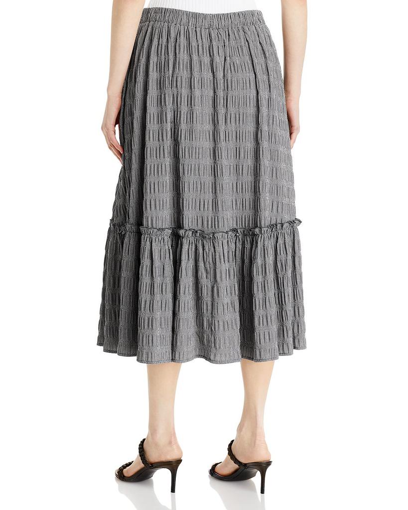 Gingham Print Midi Skirt商品第2张图片规格展示
