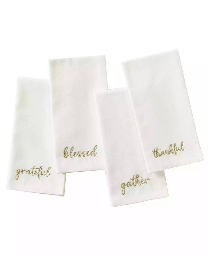 商品Elrene|Harvest Sentiment Embroidered Napkins, Set of 4,价格¥419,第2张图片详细描述