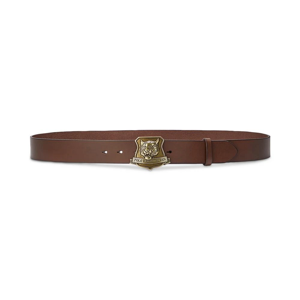 商品Ralph Lauren|Men's Tiger-Buckle Leather Belt,价格¥965,第1张图片