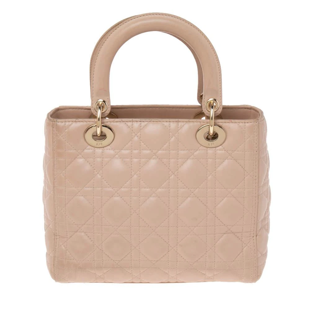 商品[二手商品] Dior|Dior Beige Cannage Leather Medium Lady Dior Tote,价格¥11161,第4张图片详细描述