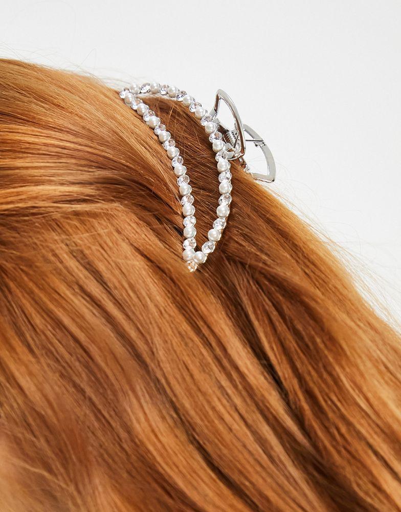 商品True Decadence|True Decadence hair claw in silver with crystal embellishment,价格¥80,第6张图片详细描述