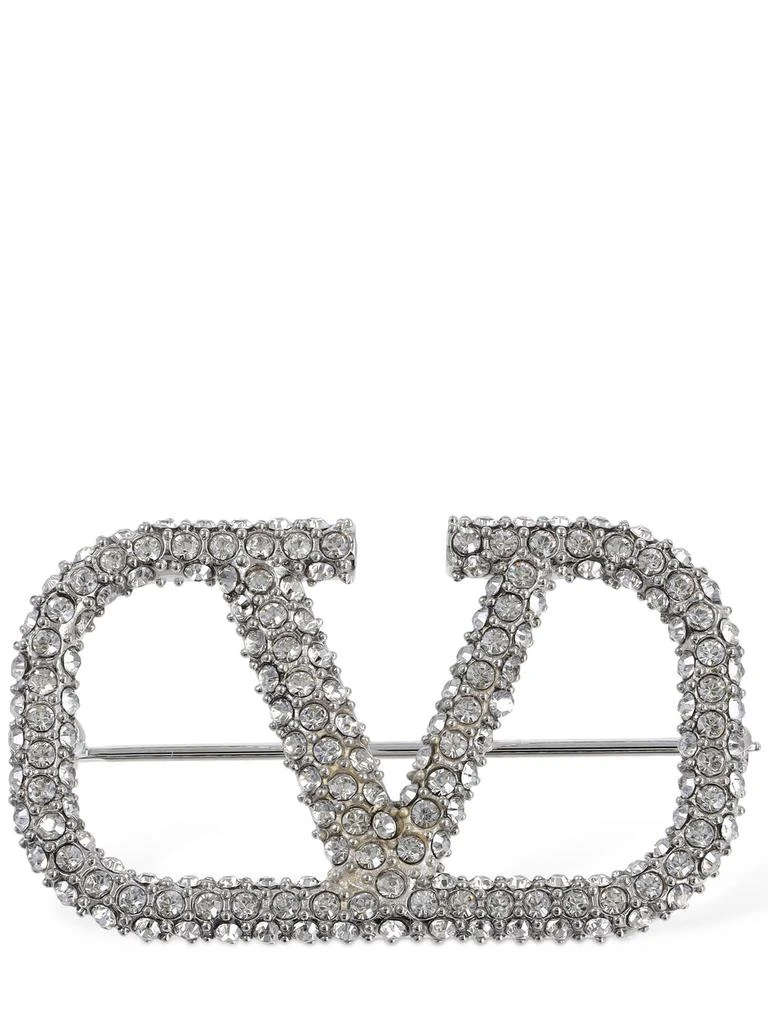 商品Valentino|V Logo Signature Strass Brooch,价格¥2879,第1张图片
