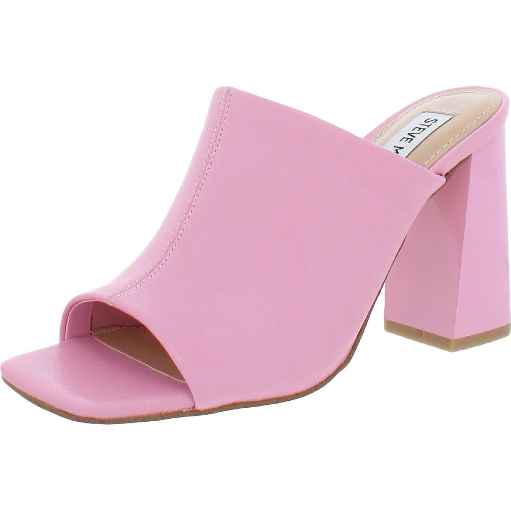 商品Steve Madden|Steve Madden Womens Tule Faux Leather Square Toe Mules,价格¥231,第2张图片详细描述