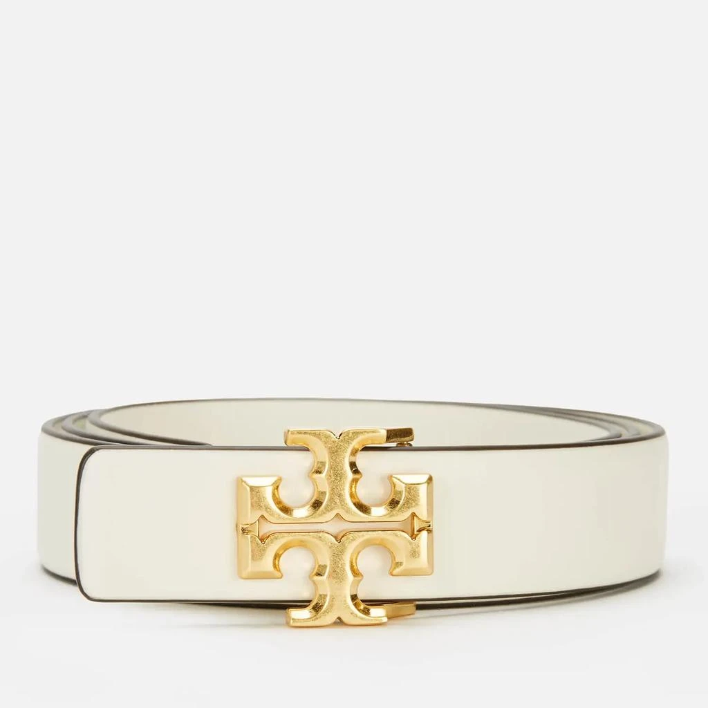 商品Tory Burch|Tory Burch Women's 1” Kira Logo Belt - New Ivory/Gold,价格¥740,第1张图片