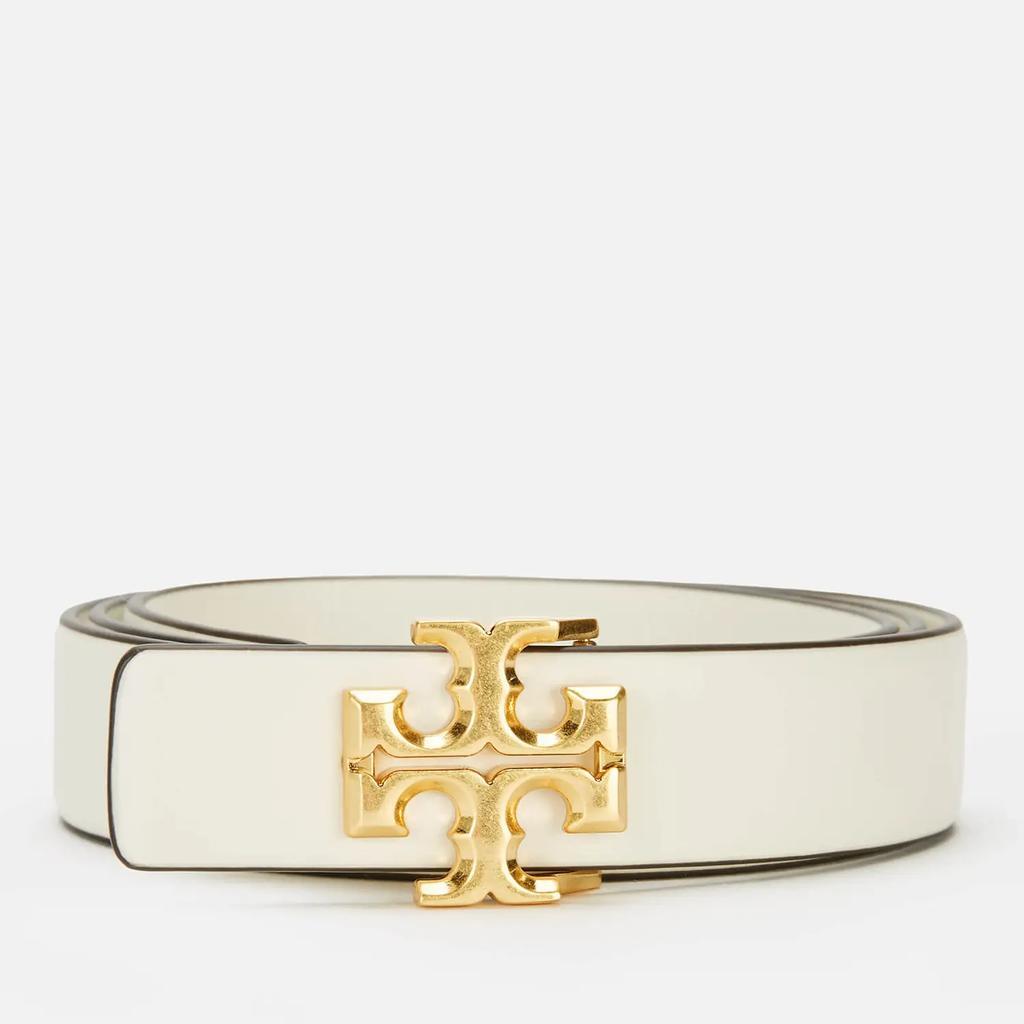 商品Tory Burch|Tory Burch Women's 1” Kira Logo Belt - New Ivory/Gold,价格¥1402,第1张图片