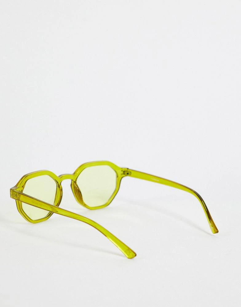 商品ASOS|ASOS DESIGN hexagon sunglasses in green - LGREEN,价格¥75,第2张图片详细描述