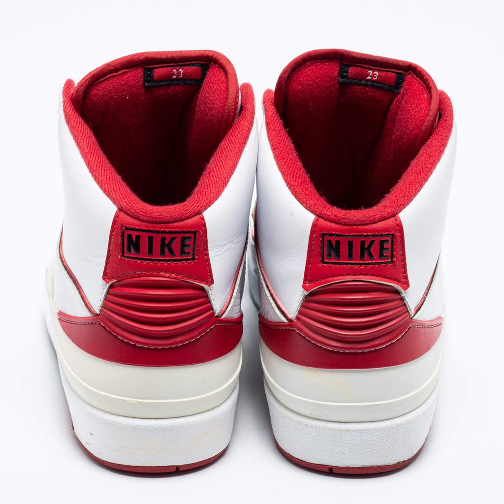 Jordan 2 Retro White/Red Leather High Top Sneakers Size 41商品第5张图片规格展示
