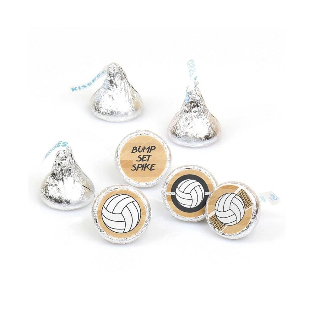 商品Big Dot of Happiness|Bump, Set, Spike - Volleyball - Round Candy Sticker Favors (1 sheet of 108),价格¥82,第1张图片
