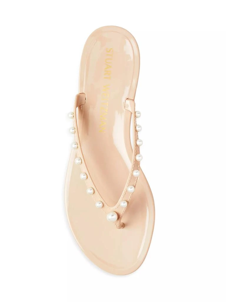 商品Stuart Weitzman|Glide Jelly Imitation Pearl-Embellished Flip-Flops,价格¥1125,第5张图片详细描述