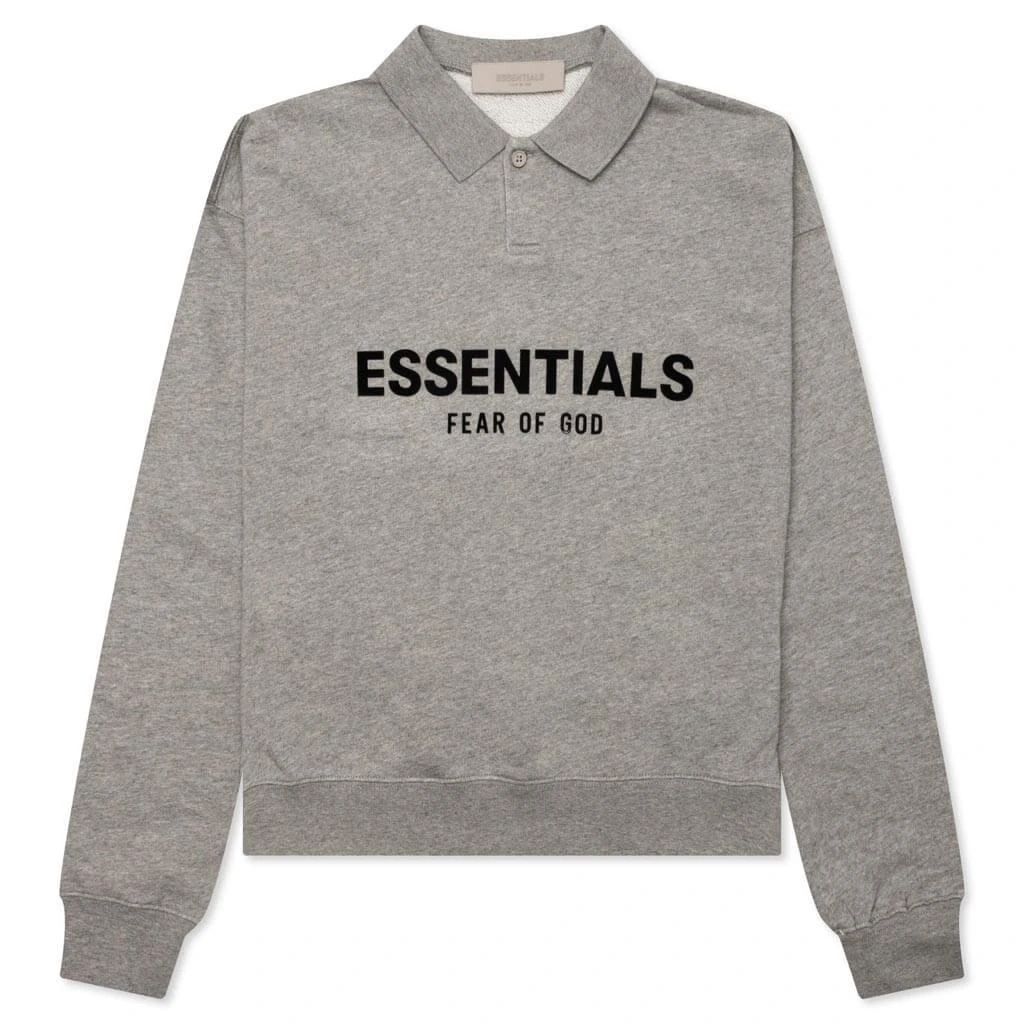 商品Essentials|Kid's Core L/S Polo - Dark Oatmeal,价格¥273,第1张图片