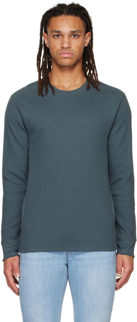 Blue Thermal Long Sleeve T-Shirt商品第1张图片规格展示