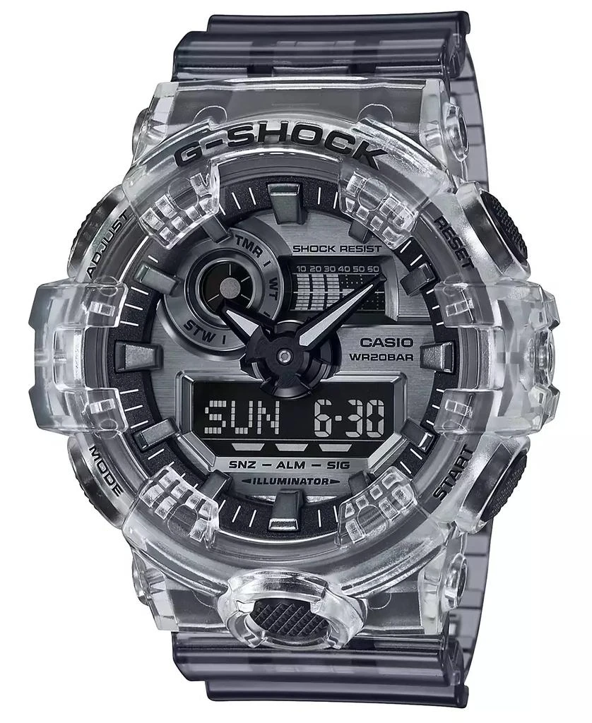 商品G-Shock|Men's Analog-Digital Skeleton Clear Resin Strap Watch 53.4mm腕表,价格¥909,第1张图片