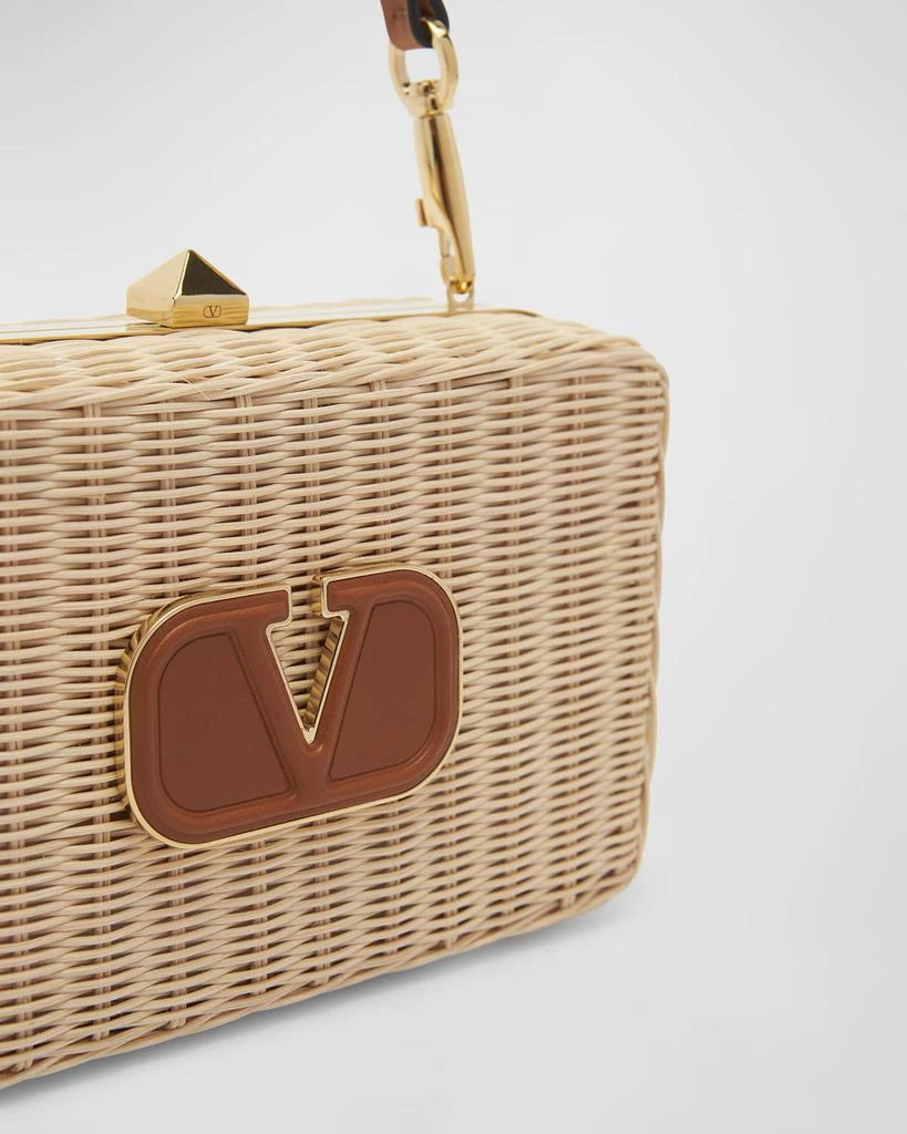 商品Valentino|VLOGO Straw Lunch Box Top-Handle Bag,价格¥23741,第5张图片详细描述