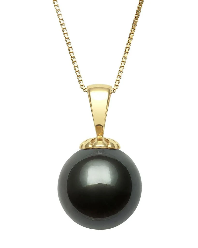 商品Bloomingdale's|Tahitian Black Cultured Pearl Pendant Necklace in 14K Yellow Gold, 18" - Exclusive,价格¥4274,第1张图片