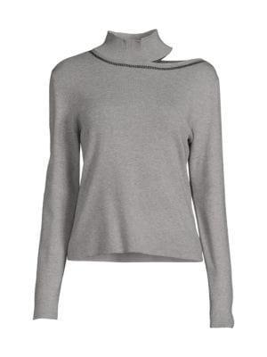 商品Calvin Klein|Cutout Mockneck Sweater,价格¥366,第5张图片详细描述