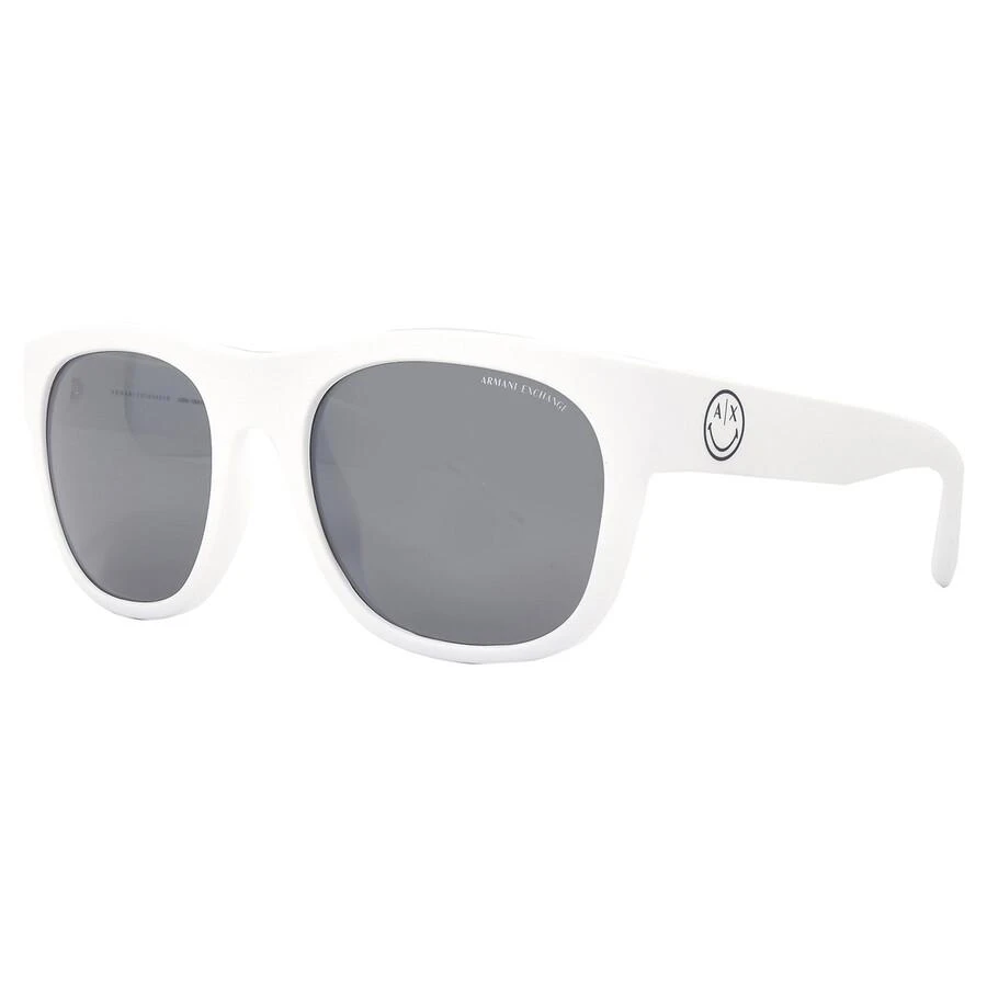 商品Armani Exchange|Gray Mirrored Silver Square Men's Sunglasses AX4128SU 81566G 55,价格¥355,第2张图片详细描述