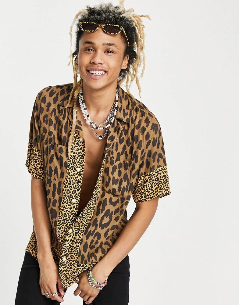 商品ALL SAINTS|AllSaints lepzard placement animal print shirt in multi,价格¥367,第3张图片详细描述