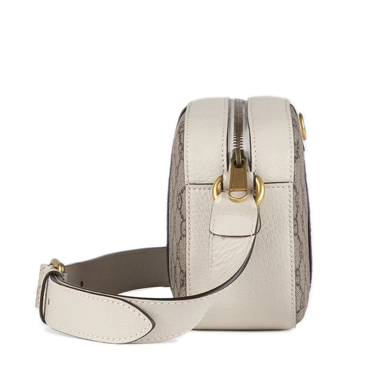 商品Gucci|【预售3-7天】GUCCI/古驰 22春夏新款Ophidia系列 女士迷你米色/乌木色老花帆布白色皮革滚边红蓝织带细节金扣拉链开合斜跨单肩包51735096IWS9794,价格¥7585,第6张图片详细描述