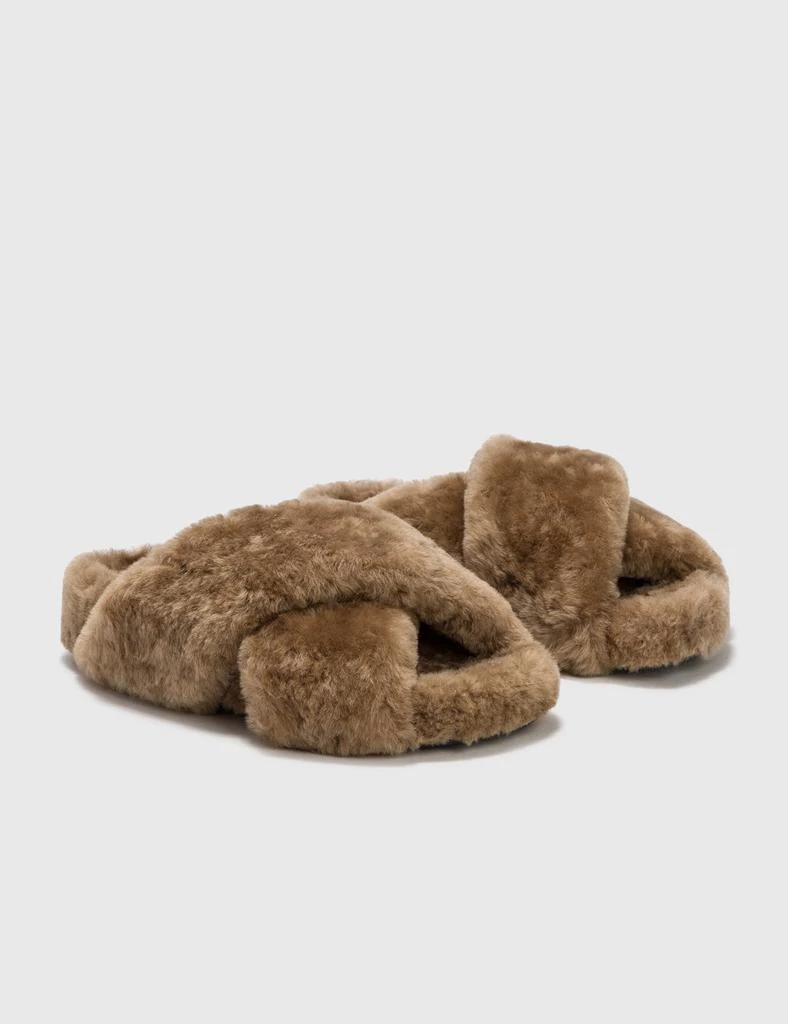 商品Jil Sander|CROSS STRAP SHEARLING SLIDE,价格¥3641,第4张图片详细描述