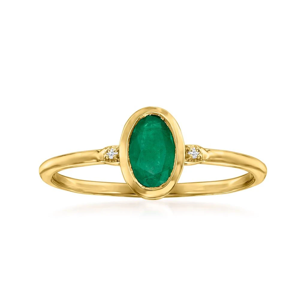 商品Ross-Simons|Ross-Simons Emerald Ring in 14kt Yellow Gold,价格¥3391,第1张图片