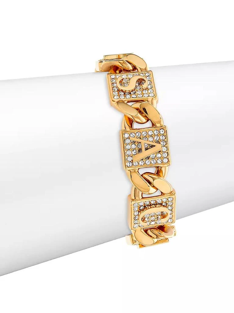 商品Versace|Goldtone & Strass Crystal Logo Toggle Bracelet,价格¥7539,第1张图片