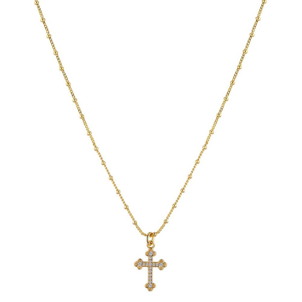 商品Unwritten|14k Gold Plated Crystal Cross Pendant Necklace,价格¥194,第1张图片