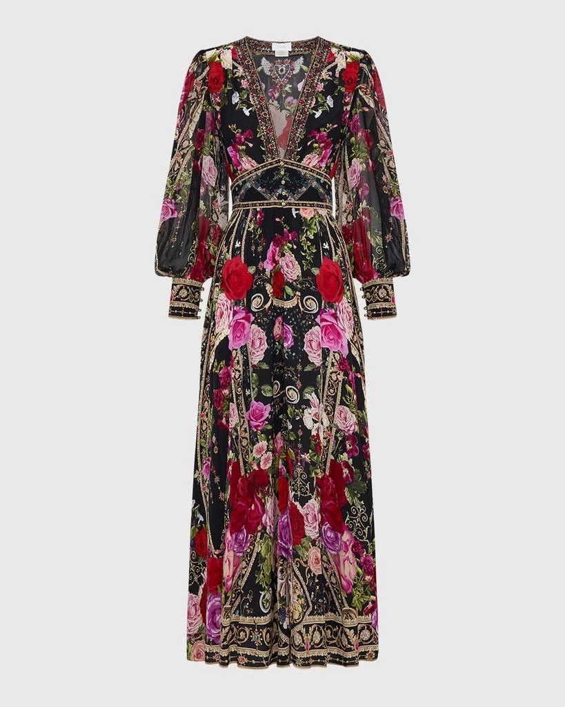 商品Camilla|Shaped Waistband Silk Dress with Gathered Sleeves,价格¥4966,第2张图片详细描述