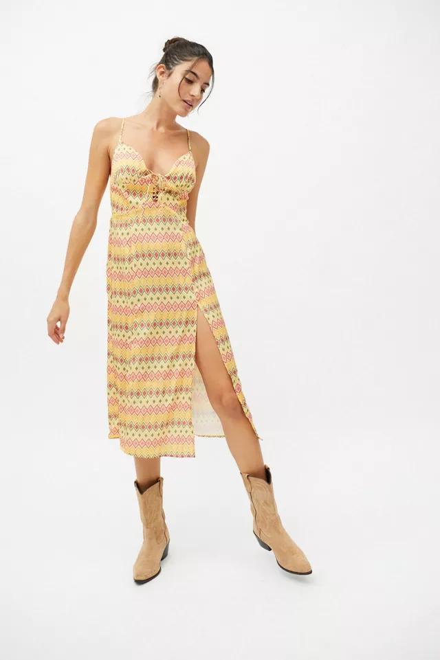UO Mariah Lace-Up Midi Slip Dress商品第2张图片规格展示