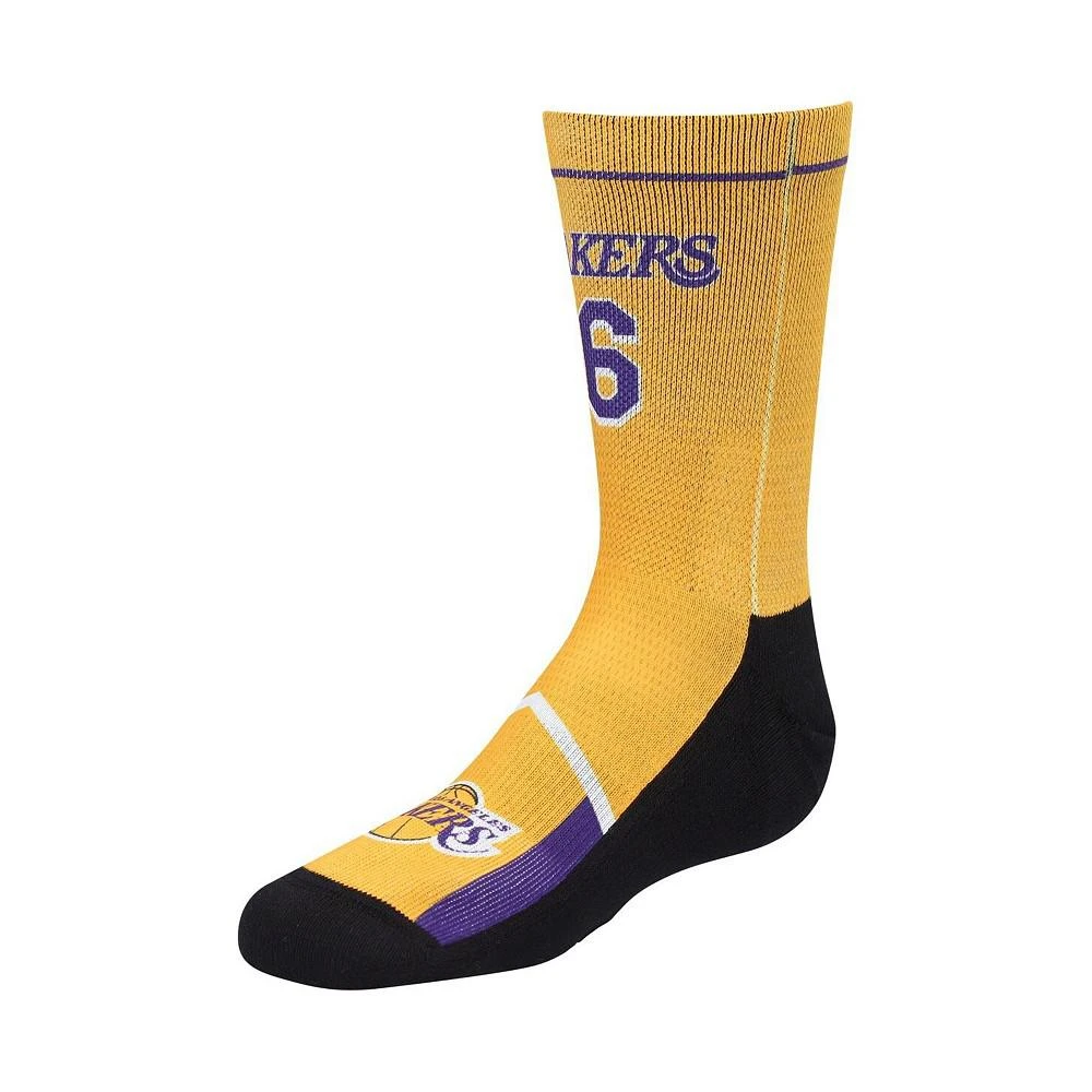 商品Rock 'Em|Boys and Girls Youth Rock Em Socks LeBron James Los Angeles Lakers Player Jersey Gold Crew Socks,价格¥149,第1张图片